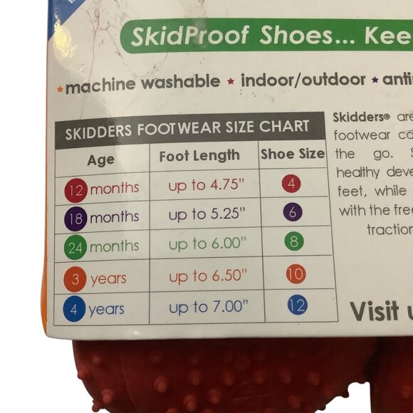 The Original Skidders SkidProof Shoes Santa Design Kids 12 Month Size 4 - Picture 3 of 3